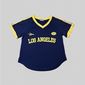 SHEIN Navy and Yellow Los Angeles Tee